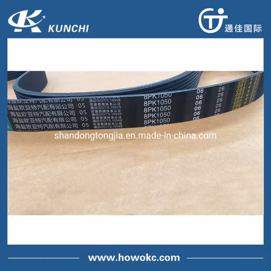 Original High Quality Sinotruk Weichai HOWO Truck Engine Parts Auto Parts Fan Belt 8pk 1050 Belt Vg2600020253
